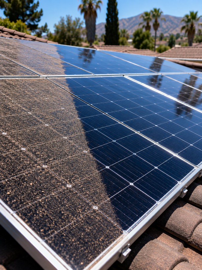 solar panel cleaning Burbank CA clean panels before and after